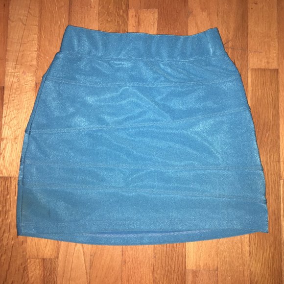 Cerulean Blue Mini Skirt - Picture 1 of 3